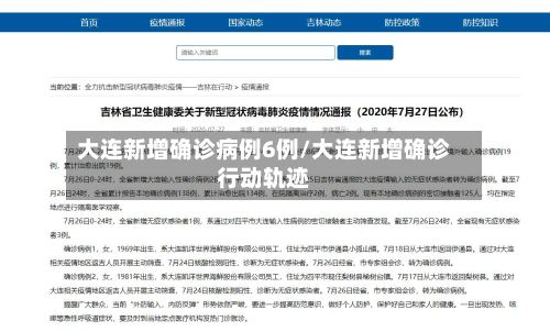 大连新增确诊病例6例/大连新增确诊行动轨迹