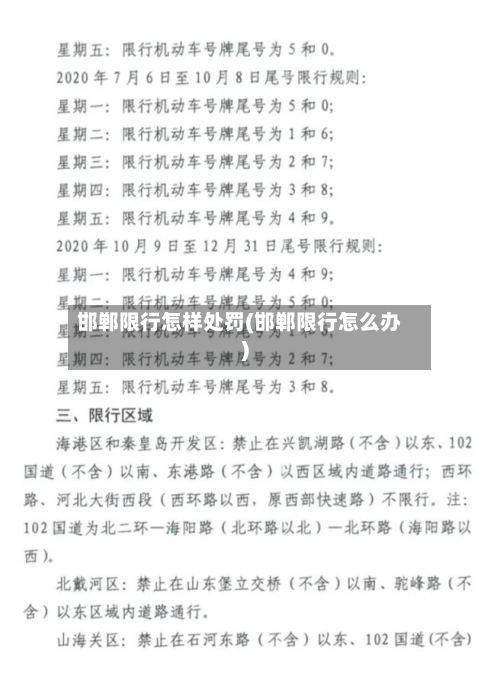 邯郸限行怎样处罚(邯郸限行怎么办)