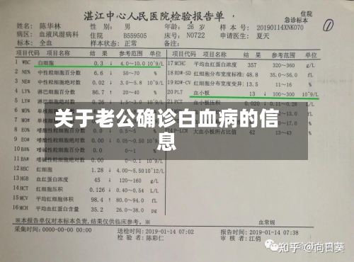 关于老公确诊白血病的信息