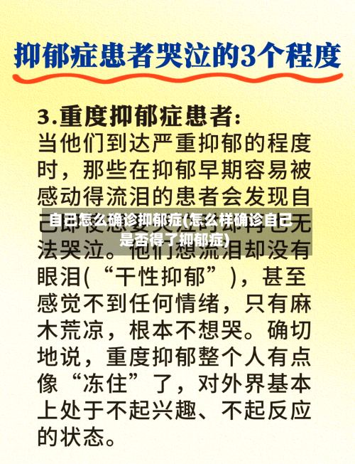 自己怎么确诊抑郁症(怎么样确诊自己是否得了抑郁症)-第3张图片