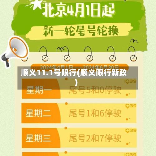 顺义11.1号限行(顺义限行新政)-第2张图片