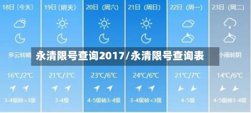 永清限号查询2017/永清限号查询表-第2张图片