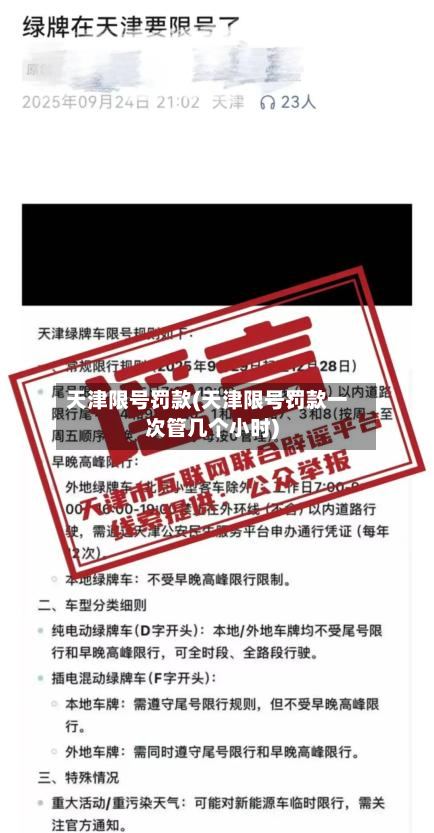 天津限号罚款(天津限号罚款一次管几个小时)-第3张图片