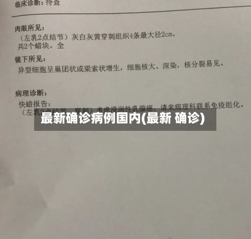 最新确诊病例国内(最新 确诊)