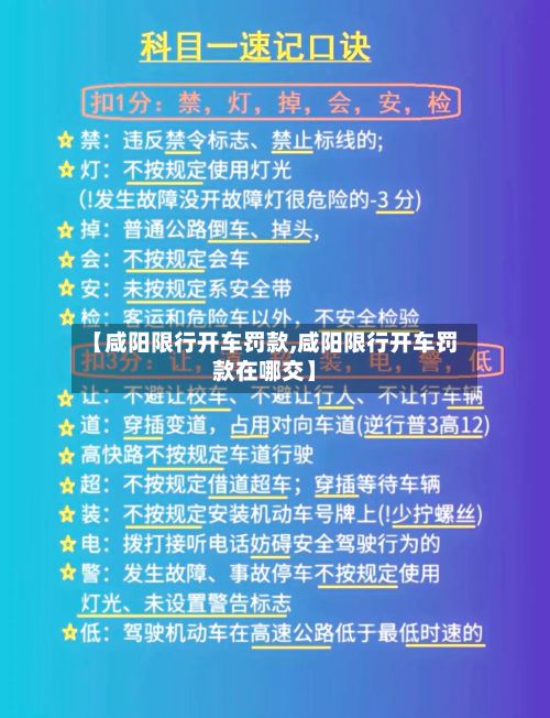 【咸阳限行开车罚款,咸阳限行开车罚款在哪交】-第2张图片