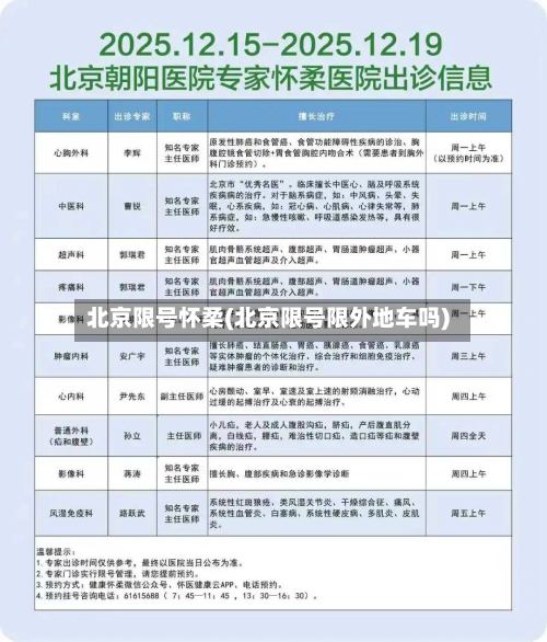 北京限号怀柔(北京限号限外地车吗)