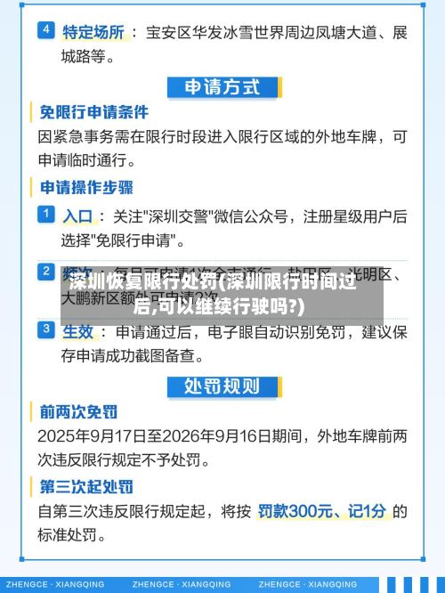 深圳恢复限行处罚(深圳限行时间过后,可以继续行驶吗?)