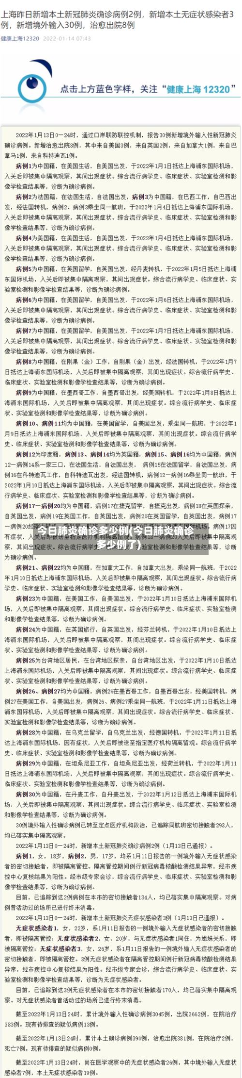 今日肺炎确诊多少例(今日肺炎确诊多少例了)