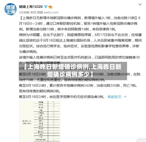 【上海昨日新增确诊病例,上海昨日新增确诊病例多少】-第3张图片