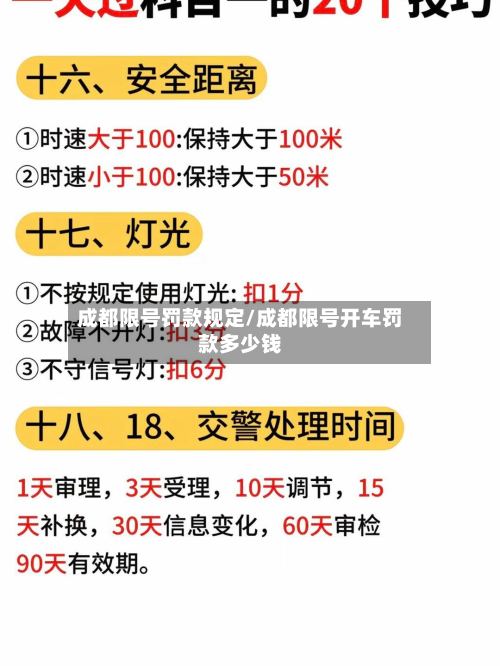 成都限号罚款规定/成都限号开车罚款多少钱