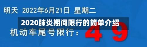 2020肺炎期间限行的简单介绍