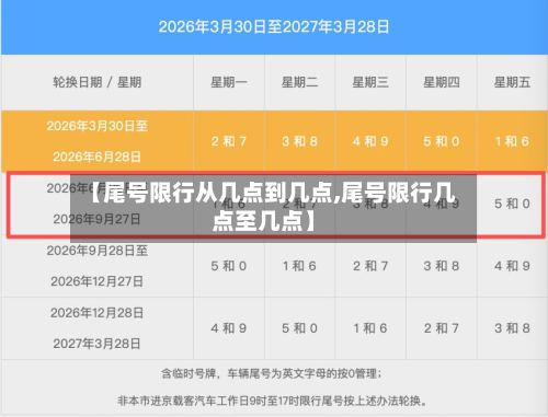 【尾号限行从几点到几点,尾号限行几点至几点】-第2张图片
