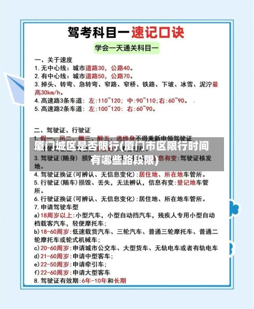 厦门城区是否限行(厦门市区限行时间有哪些路段限)-第2张图片