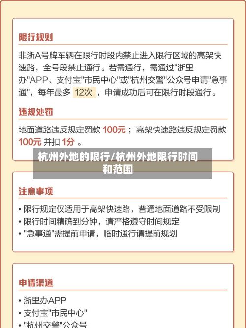 杭州外地的限行/杭州外地限行时间和范围-第2张图片