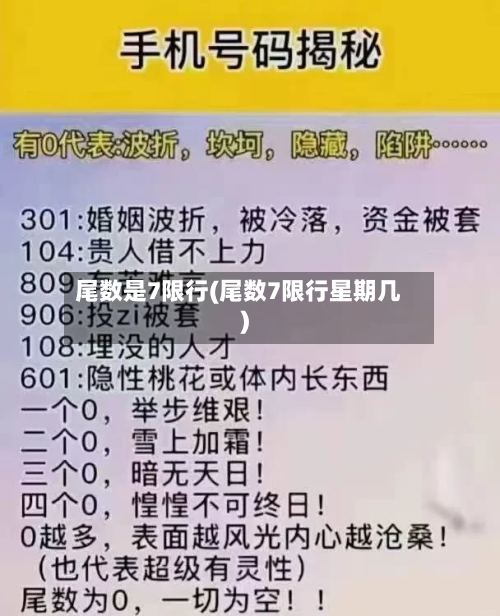 尾数是7限行(尾数7限行星期几)-第2张图片