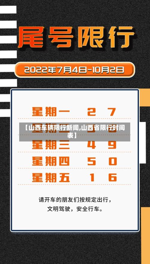 【山西车辆限行新闻,山西省限行时间表】