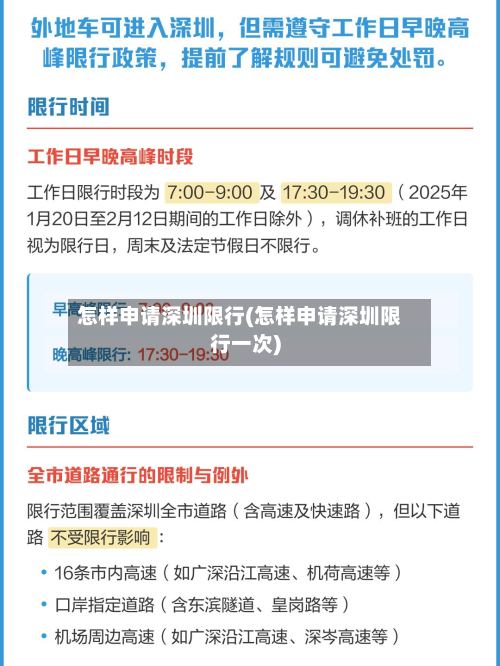 怎样申请深圳限行(怎样申请深圳限行一次)