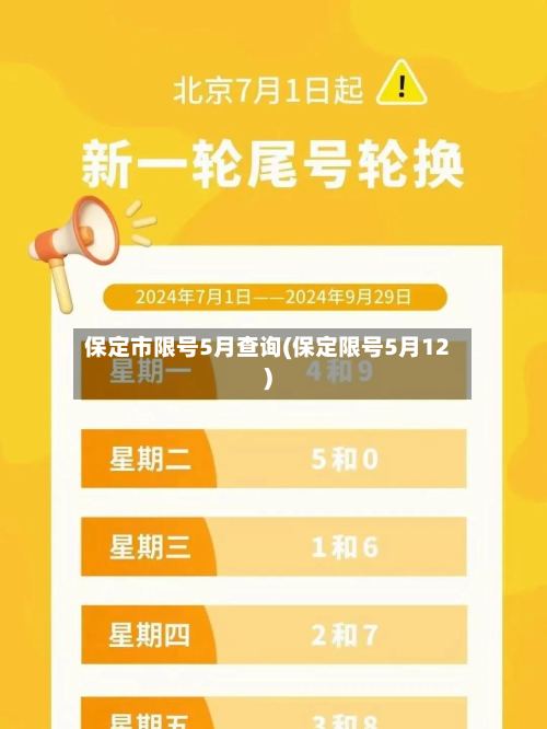 保定市限号5月查询(保定限号5月12)